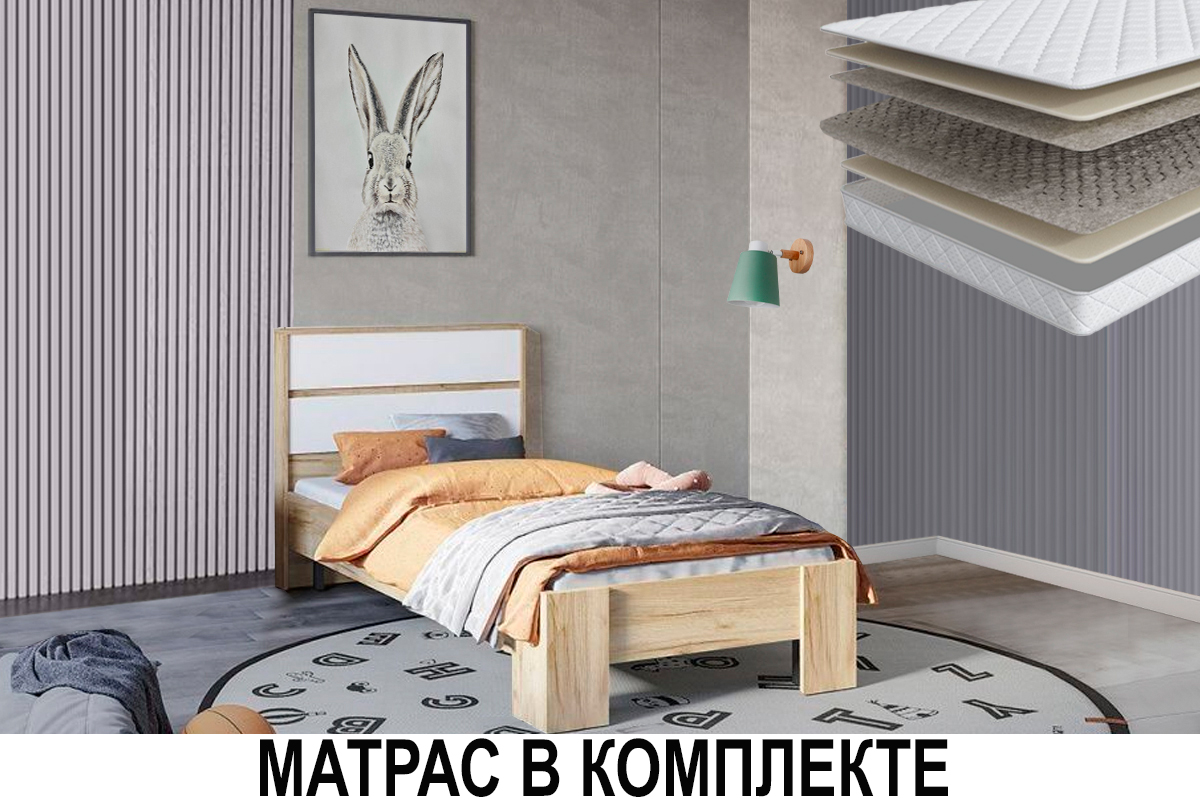 krovat-dlia-detskoi-xelen-kr-01-90-s-matrasom-zixaz-00057513-dub-kraft-zolotoibelyi-evromebel